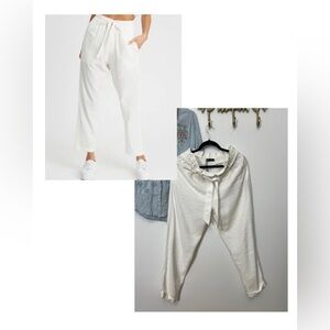 Zara belted airy white pants M waist 36” l 36”